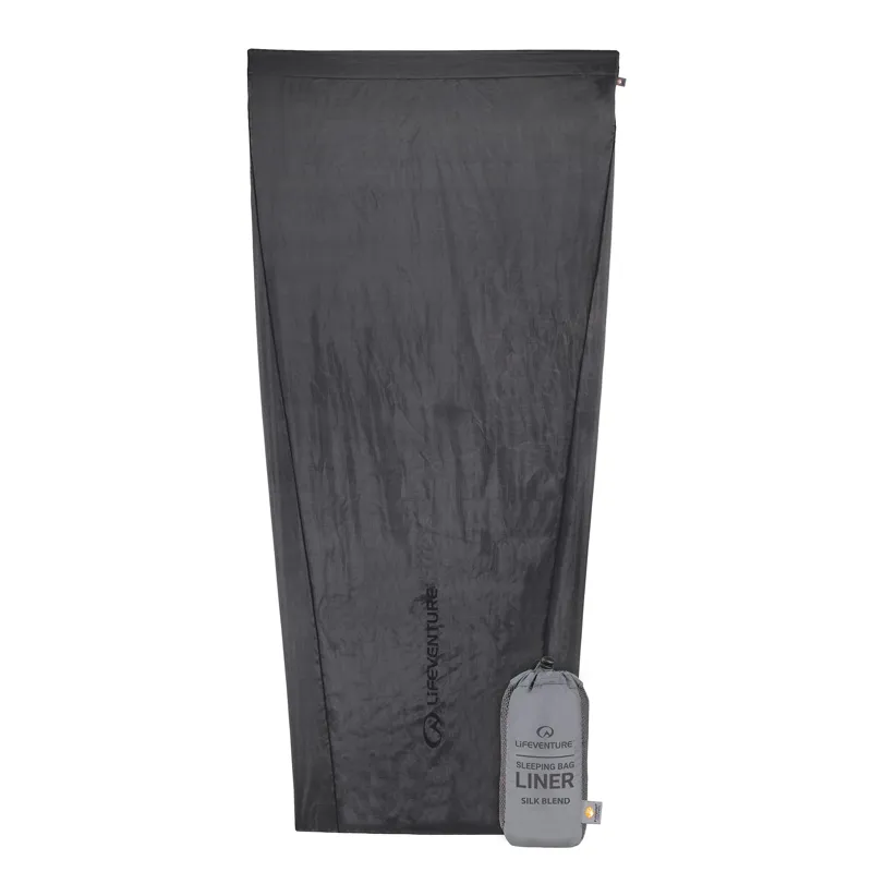 Lifeventure Silk Sleeping Bag Liner Mummy in Black-2