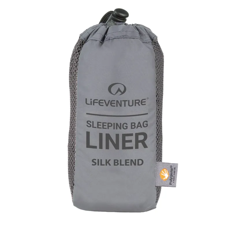 Lifeventure Silk Sleeping Bag Liner Mummy in Black-5