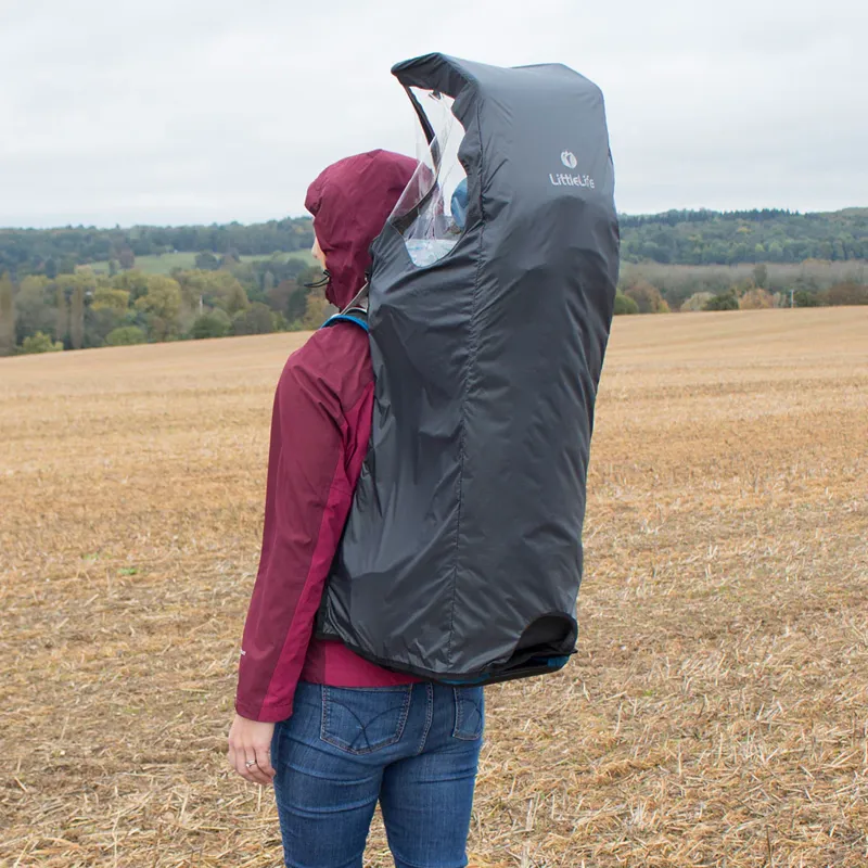 Little Life Child Carrier Rain Cover with Kick Out Leg in Black-3