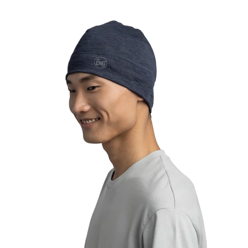 Buff Lightweight Merino Wool Hat in Solid Night Blue-2