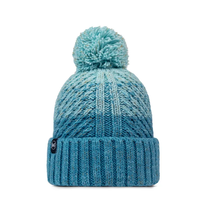 Buff Knitted and Fleece Band Hat in Akna Tourmaline