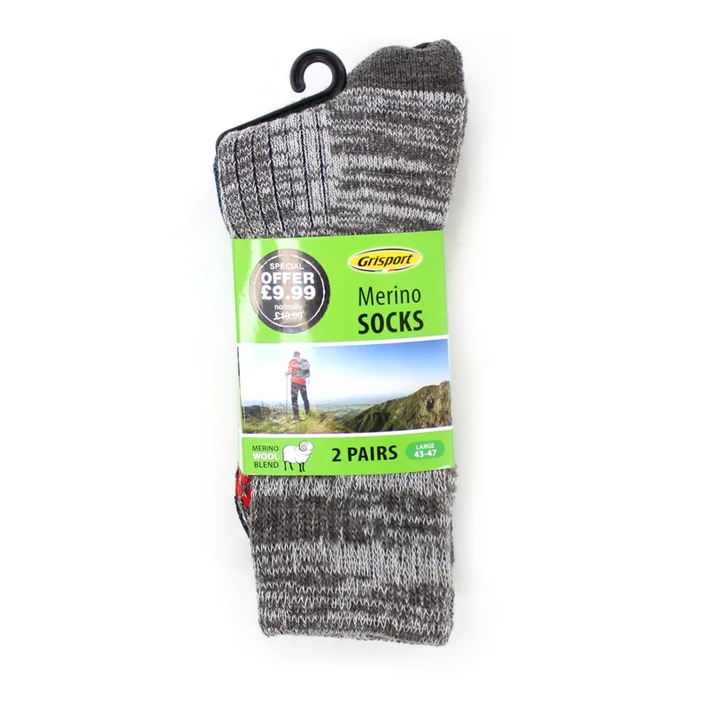 Grisport 2 Pack Merino Wool Socks Mens-2