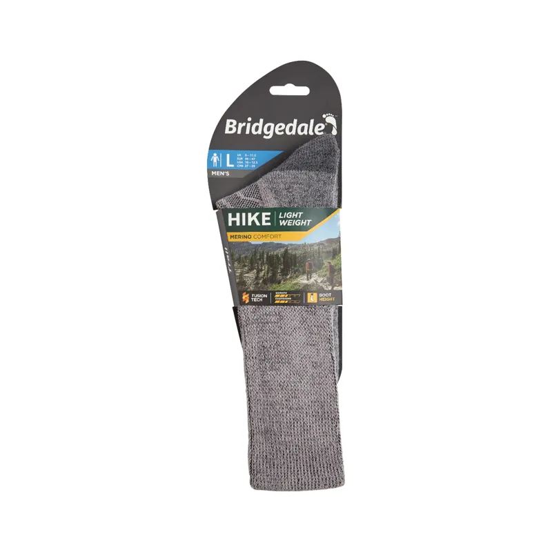 Bridgedale Hike Lightweight Merino Boot Sock Mens Socks in Grey-2