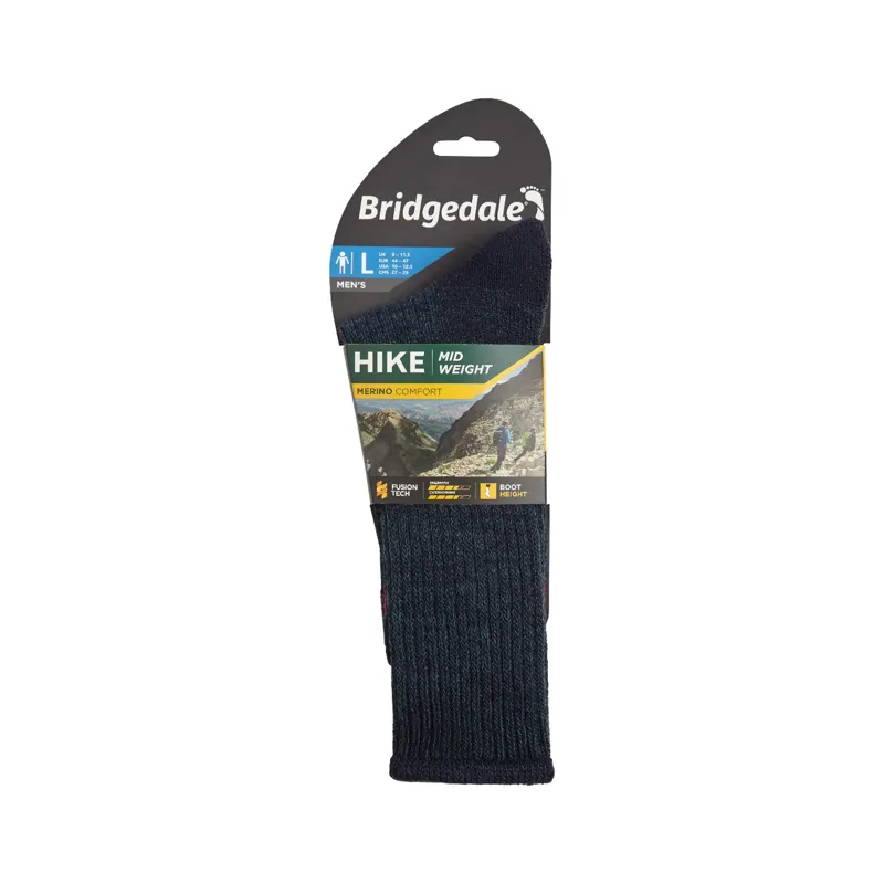 Bridgedale Hike Midweight Merino Comfort Boot Mens Socks in Navy-2