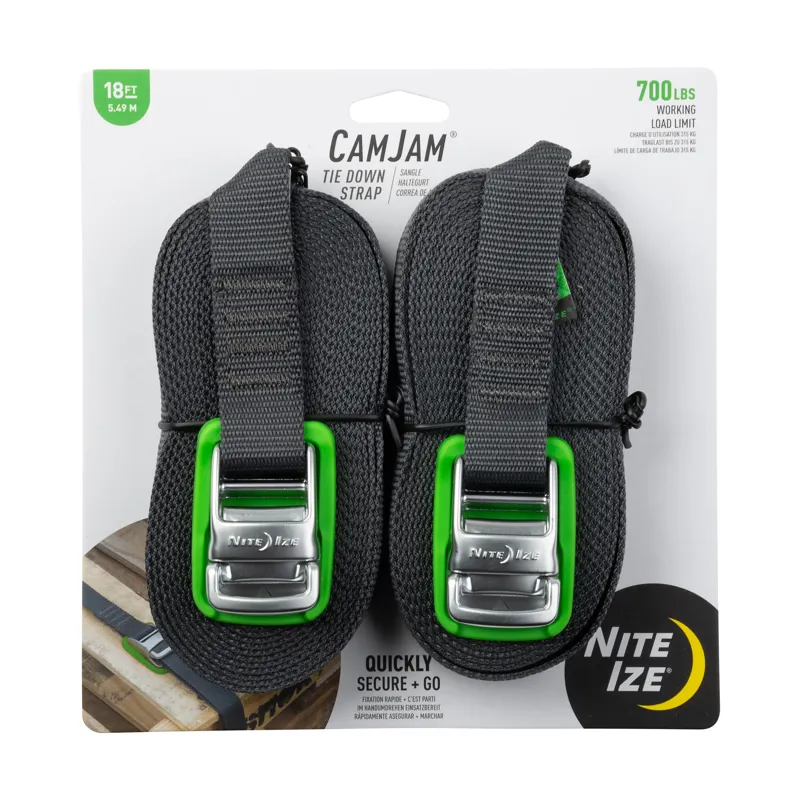 Nite Ize CamJam Tie Down Strap 18ft 2 Pack in Green