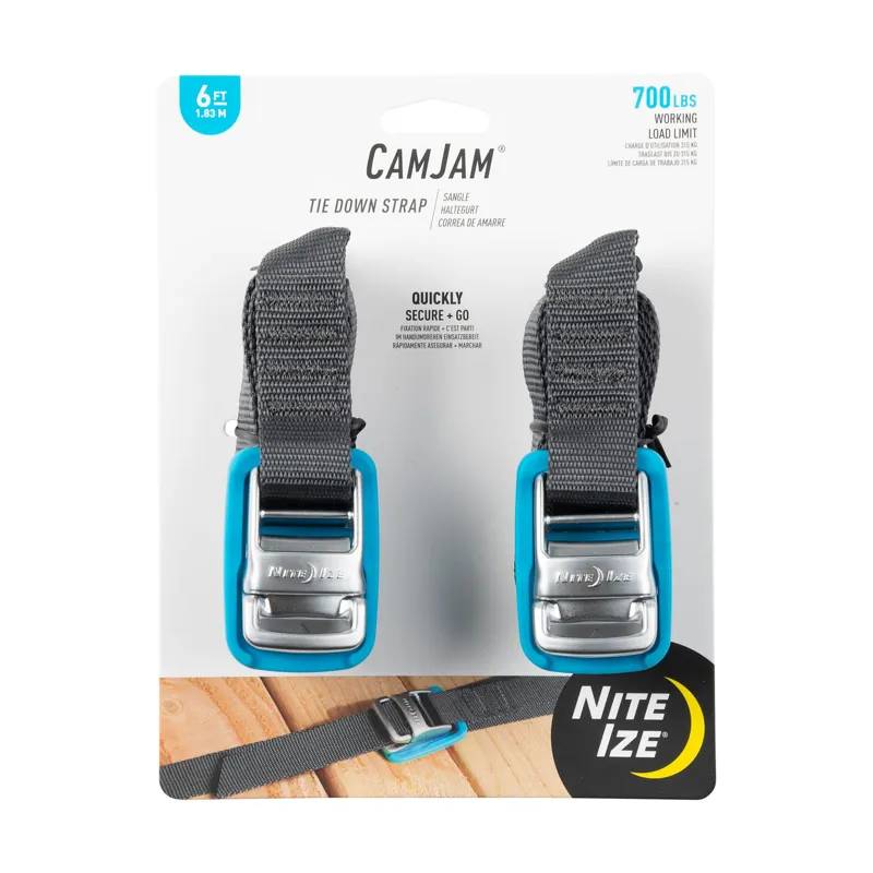 Nite Ize CamJam Tie Down Strap 6ft 2 Pack in Blue