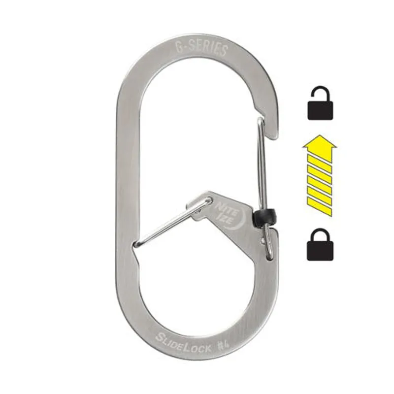 Nite Ize G-Series SlideLock Dual Carabiner No4 in Stainless Steel