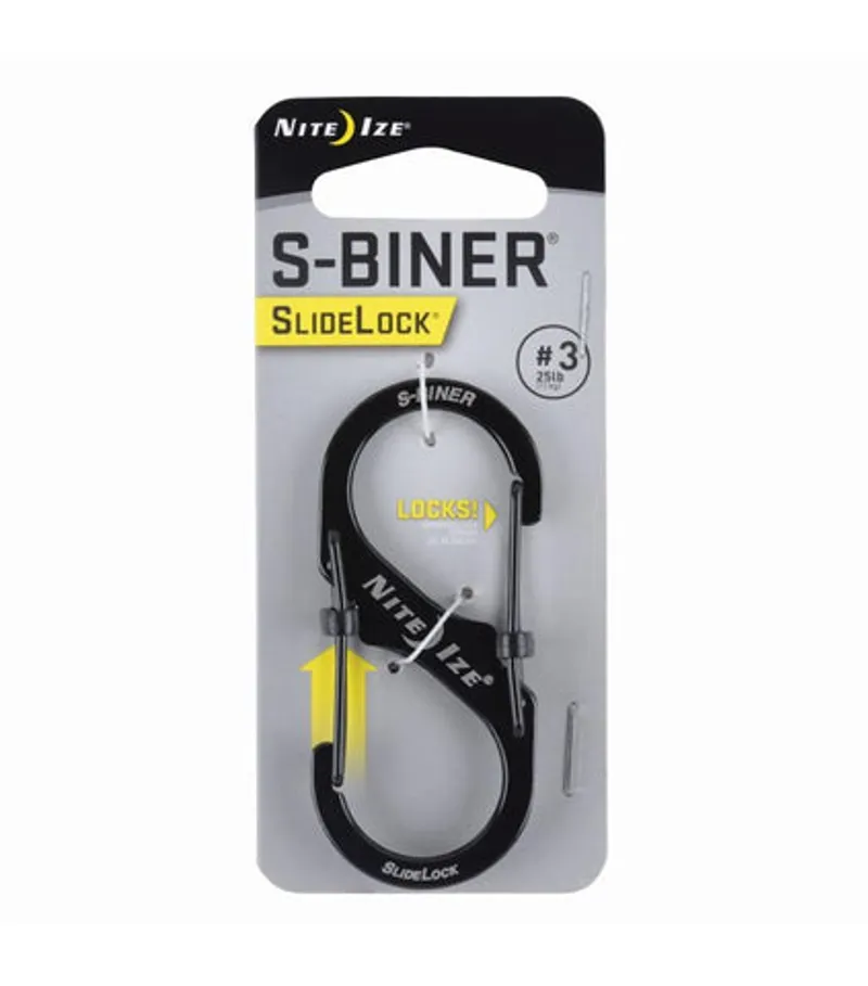 Nite Ize S-Biner SlideLock Stainless Steel No3 in Black-1