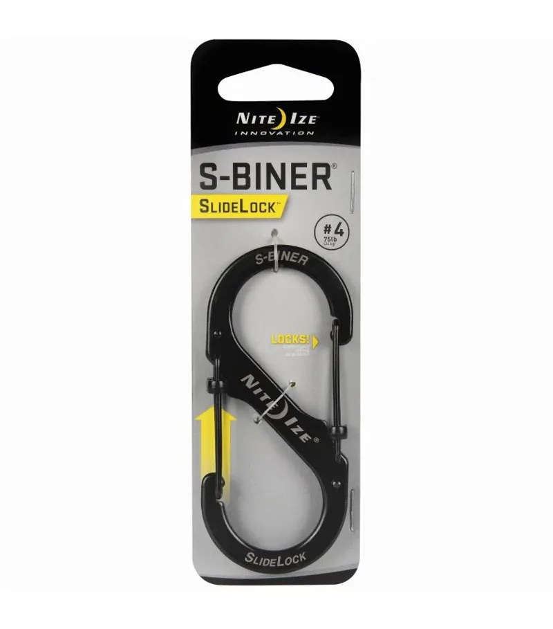 Nite Ize S-Biner SlideLock Stainless Steel No4 in Black-1