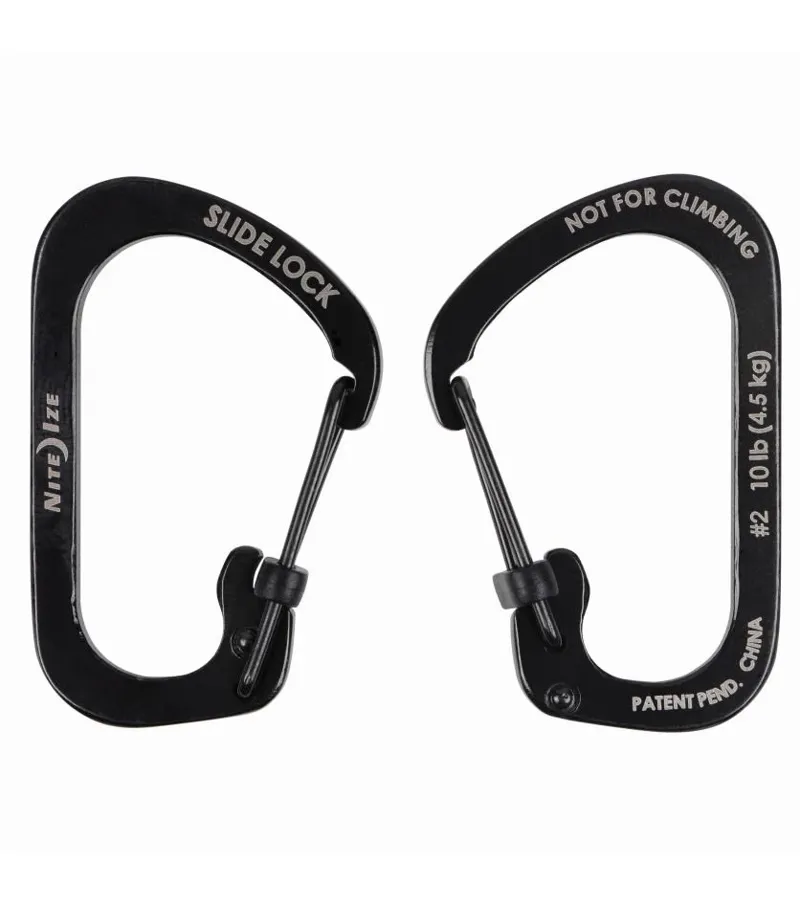Nite Ize SlideLock Stainless Steel Carabiner No.2 in Black