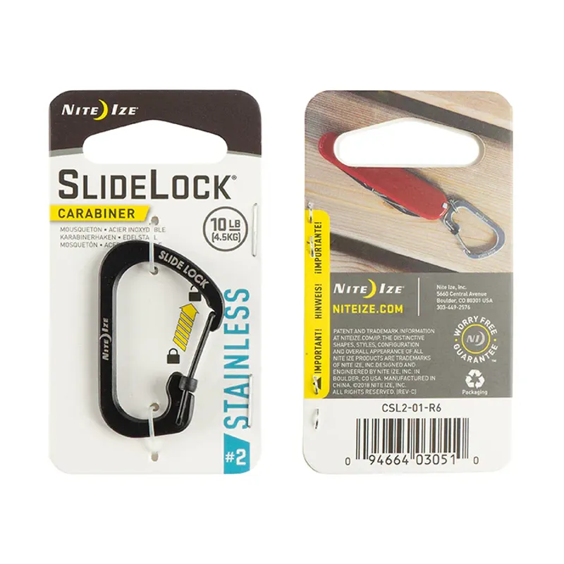 Nite Ize SlideLock Stainless Steel Carabiner No.2 in Black-3