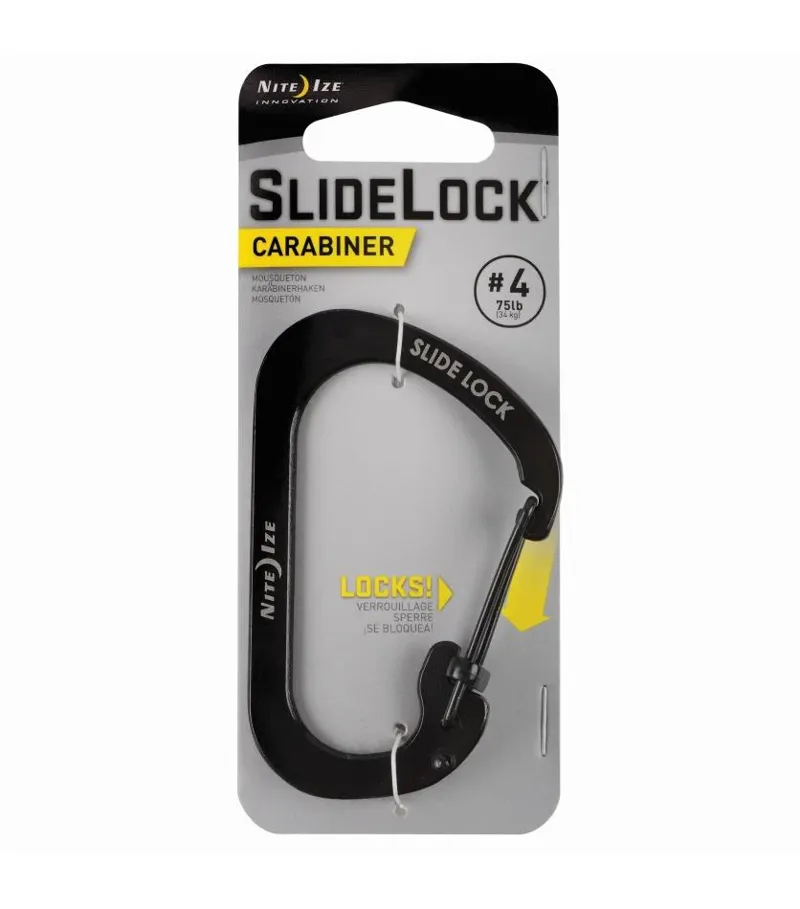 Nite Ize SlideLock Stainless Steel Carabiner No4 in Black-1