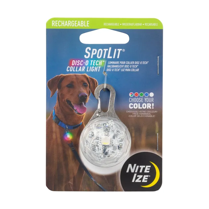 Nite Ize SpotLit Rechargeable Collar Light in Disc-O Tech in Silver-1