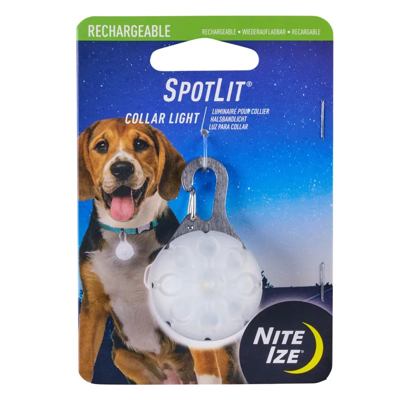 Nite Ize SpotLit Rechargeable Collar Light in Disc-O Tech in Silver-2