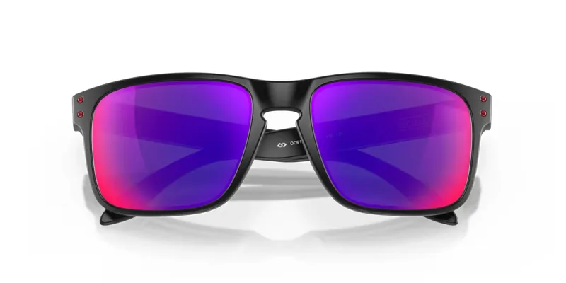 Oakley Holbrook Sunglasses in Matte Black/Positive Red Iridium-3