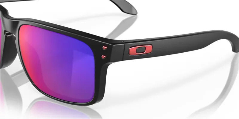 Oakley Holbrook Sunglasses in Matte Black/Positive Red Iridium-5