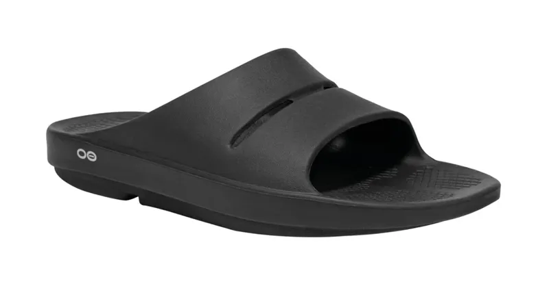 Oofos Ooahh Slide Sandal in Black