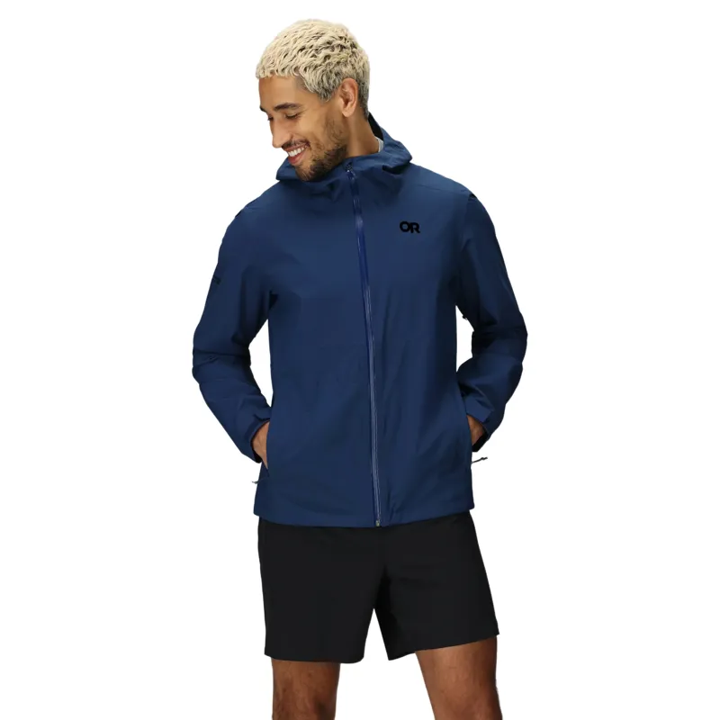 Outdoor Research Stratoburst Stretch Rain Jacket Mens in Solid Cenote-1
