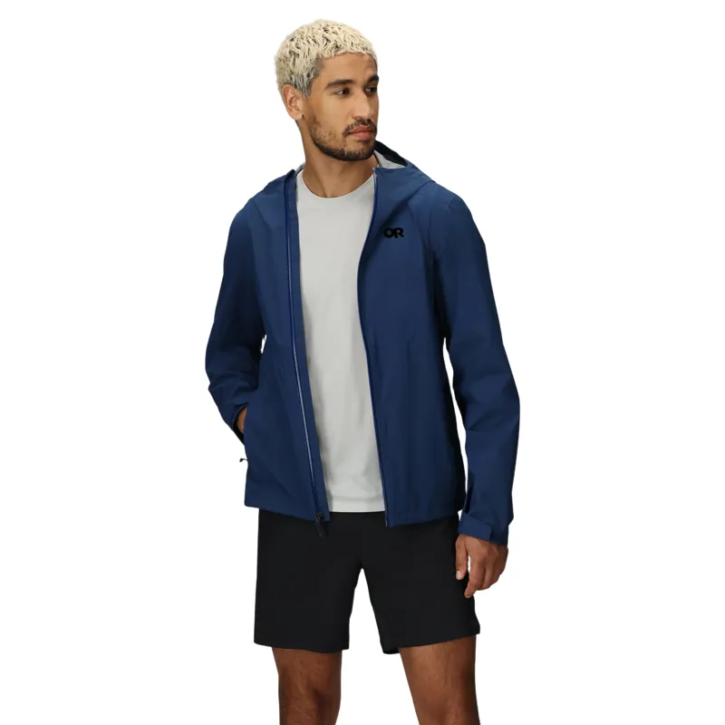 Outdoor Research Stratoburst Stretch Rain Jacket Mens in Solid Cenote-4