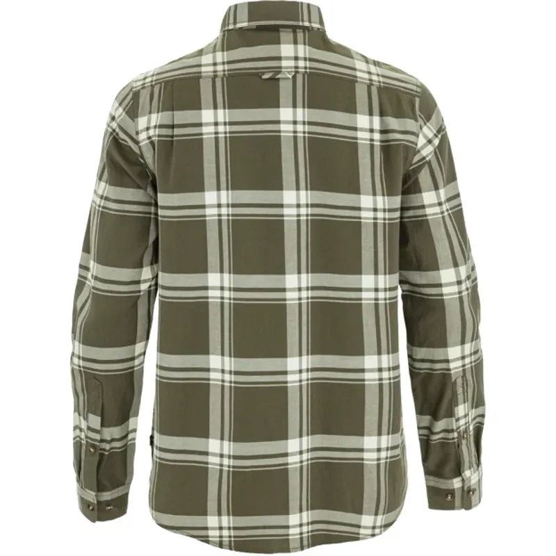 Fjallraven Ovik Lite Flannel Shirt Mens in Laurel Green/Chalk White-1