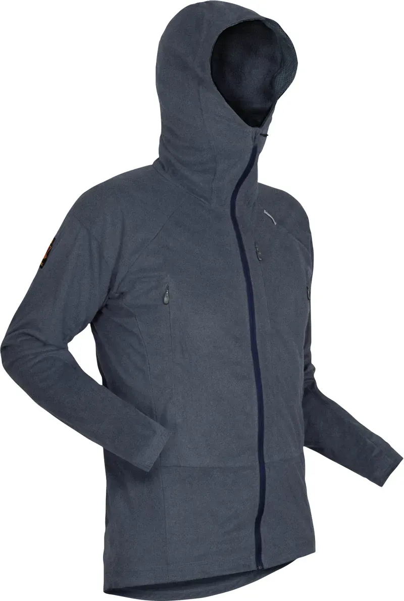 Paramo Enduro Fleece Hoodie Mens in Indigo Marl Midnight Zips-1