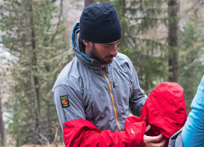 Paramo Enduro Fleece Hoodie Mens in Steel Marl Gold Zips-4