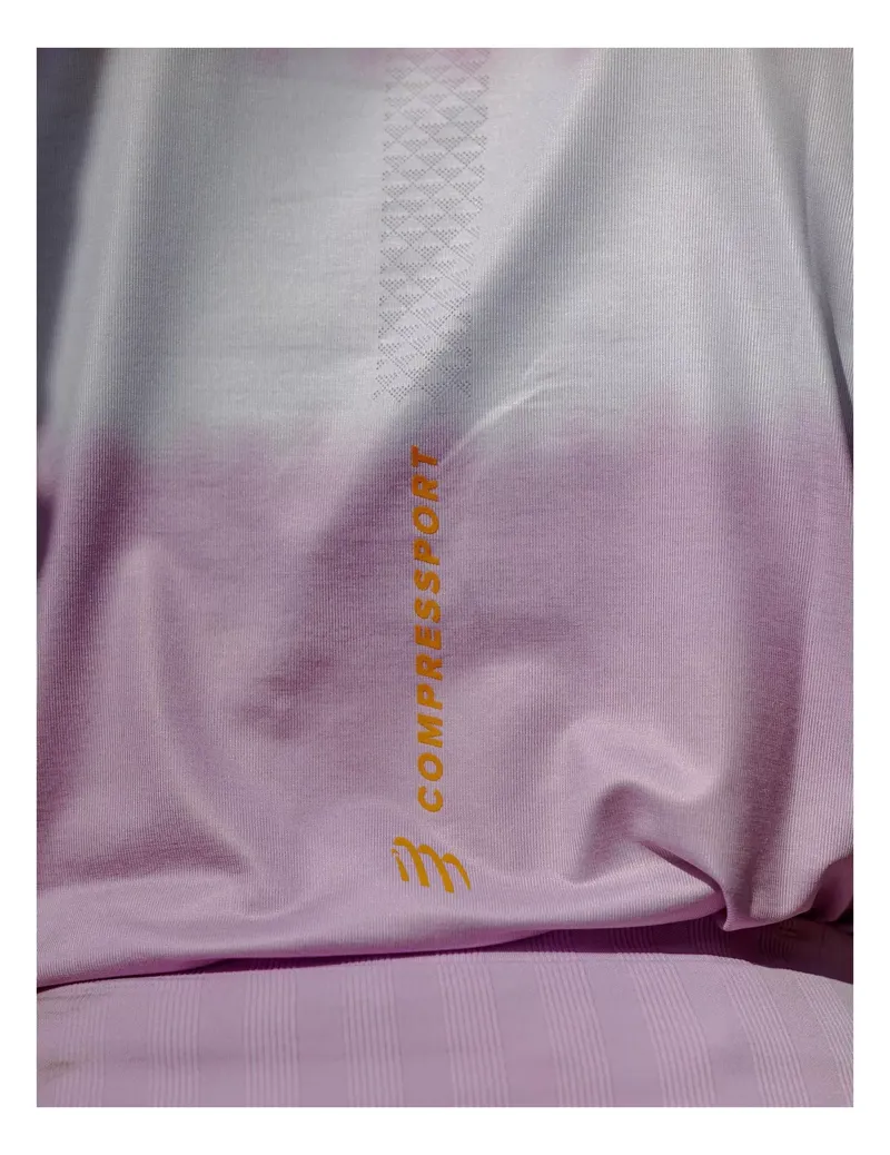 Compressport Performance Short Sleeve T-Shirt Womens in Orchid/Apricot-4