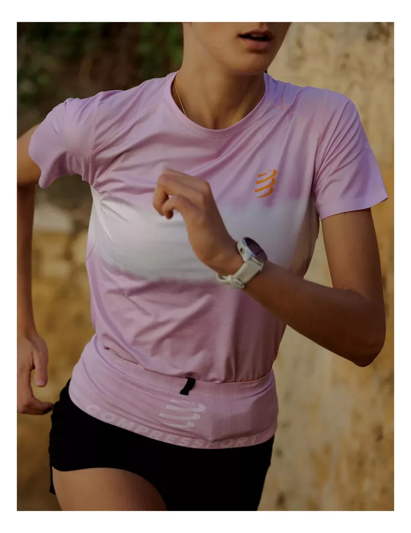 Compressport Performance Short Sleeve T-Shirt Womens in Orchid/Apricot-5