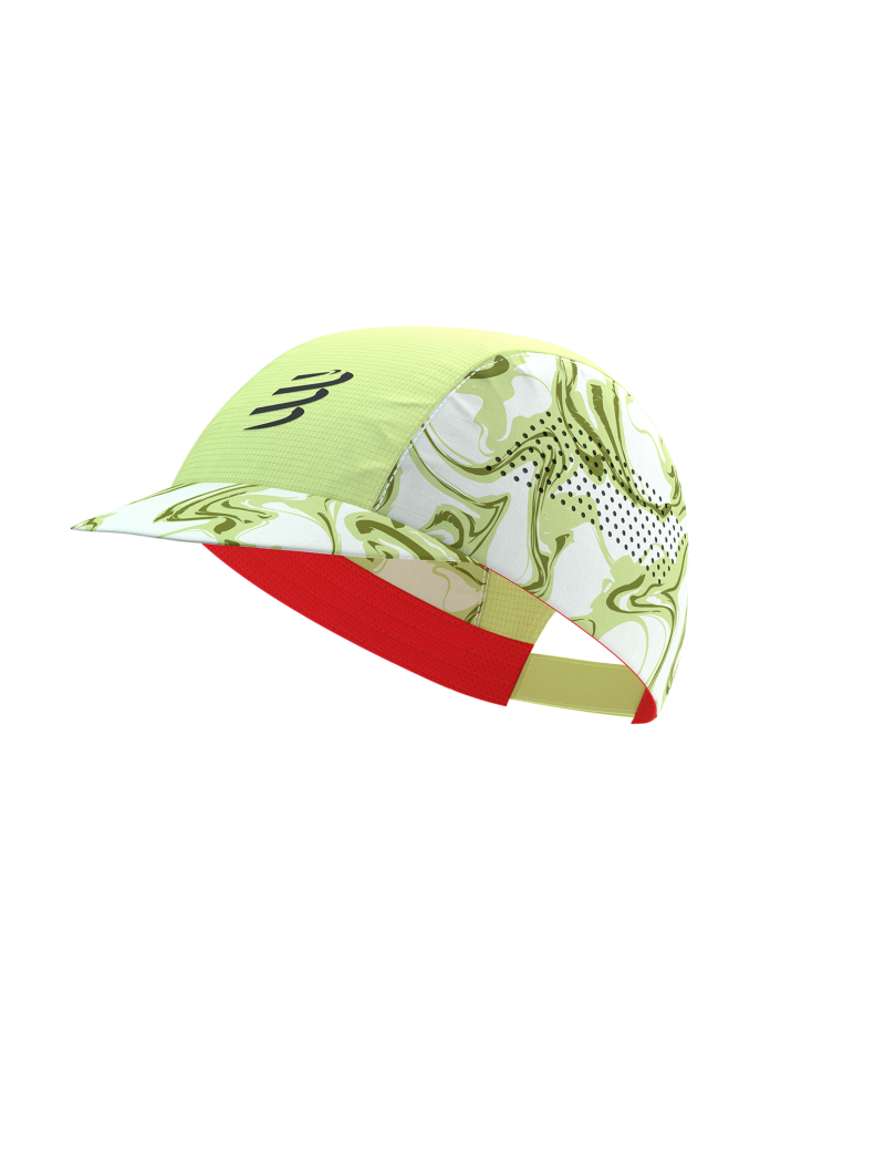 CompresSport Pro Racing Cap in Green Camo/Fluo Red