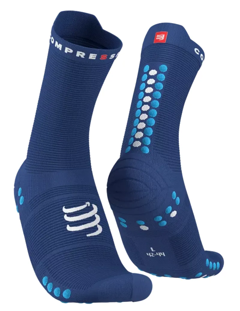Compressport Pro Racing Socks v4.0 Trail in Sodalite/Fluo Blue