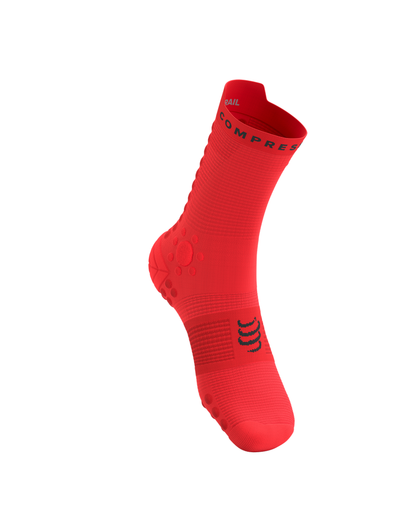 Compressport Pro Racing Socks v4.0 Trail in Fluo Red/Black-3
