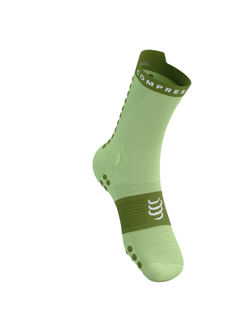 Compressport Pro Racing Socks v4.0 Trail in Shadow Lime/Woodbine-1