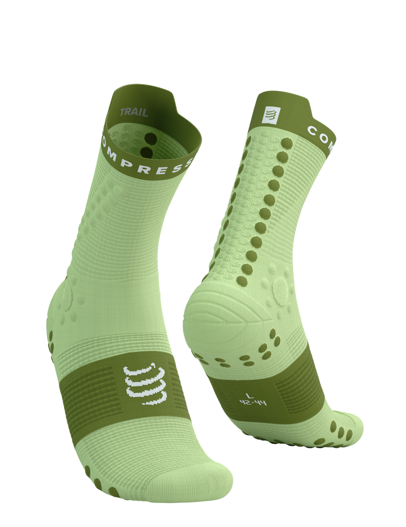 Compressport Pro Racing Socks v4.0 Trail in Shadow Lime/Woodbine