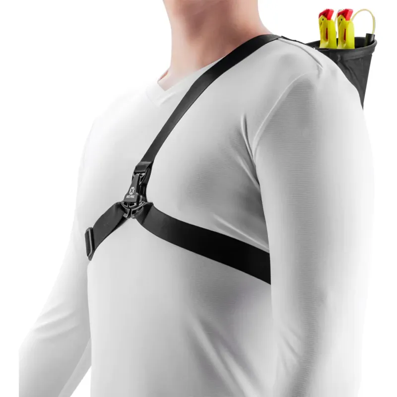 Leki Trail Running Quiver Pole Storage in Black/Bright Red/Neon Yellow-2