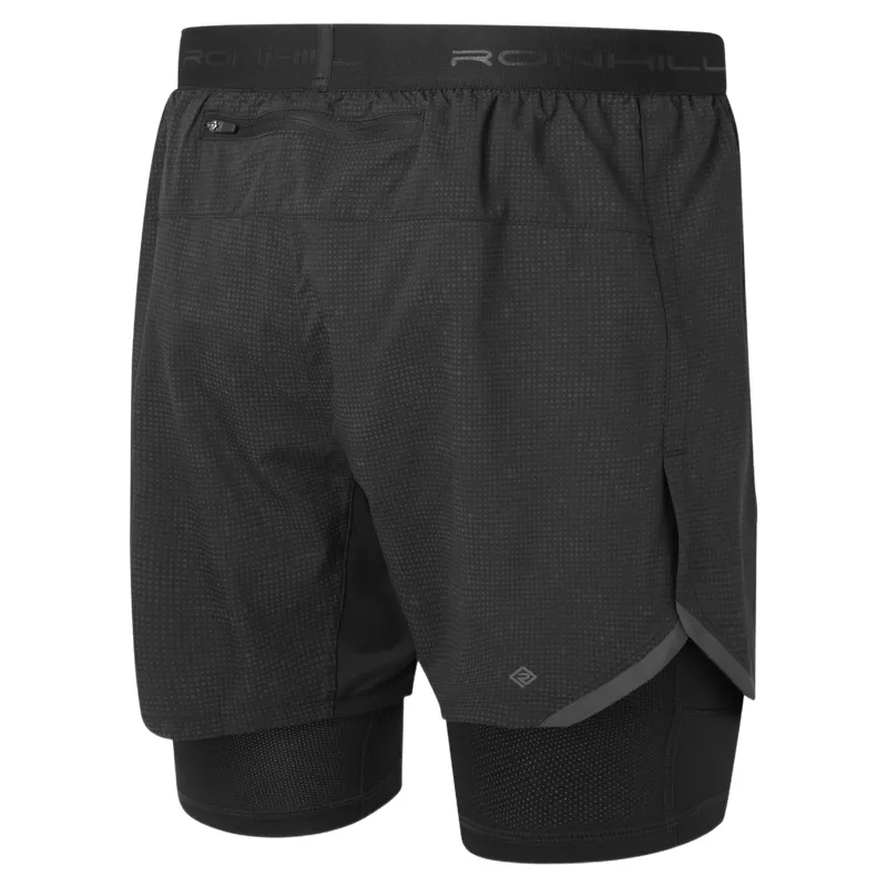 Ronhill Mens Tech Reflect Lux 5 Inch 2 in 1 Shorts in Black/Reflect-1