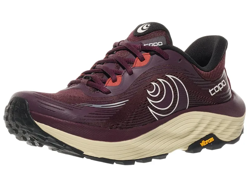 Topo Ultraventure 5 Womens in Maroon/Tan-4