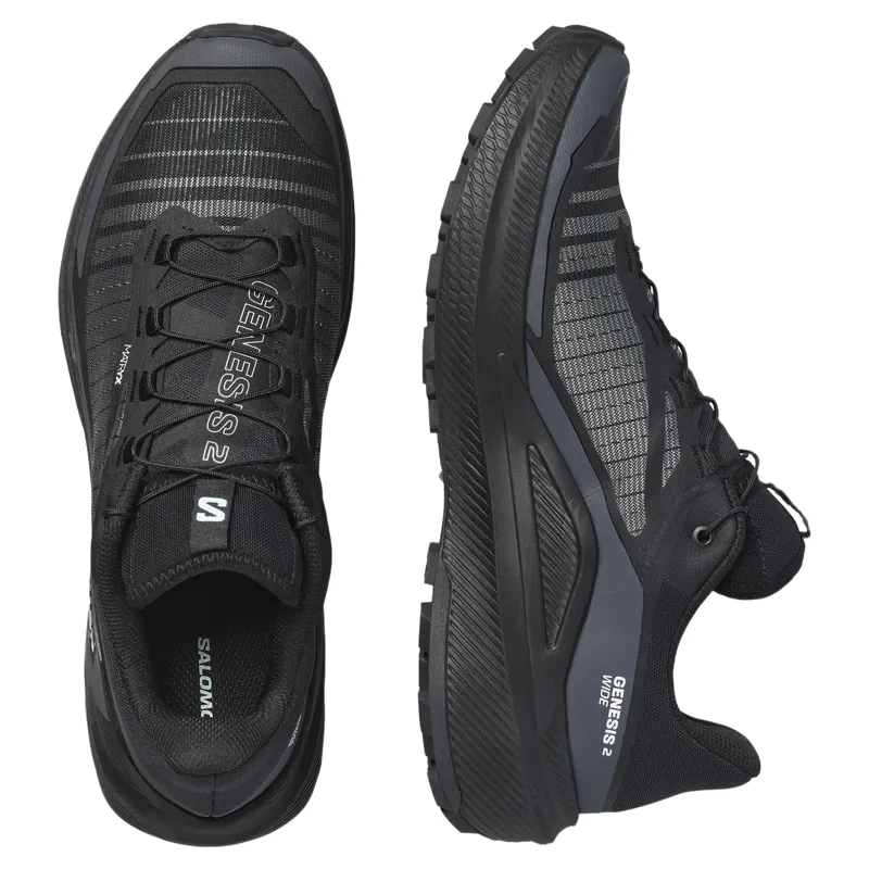 Salomon Genesis 2 Wide Mens in Black/Black/White-4