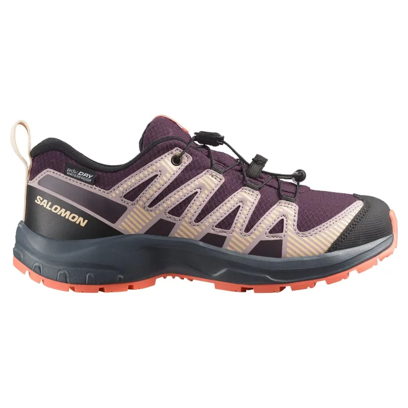 Salomon XA Pro V8 Waterproof Kids in Plum Kitten/Turbulence/Fusion Cor
