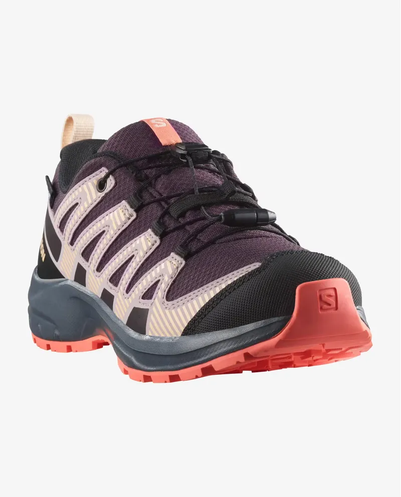 Salomon XA Pro V8 Waterproof Kids in Plum Kitten/Turbulence/Fusion Cor-4