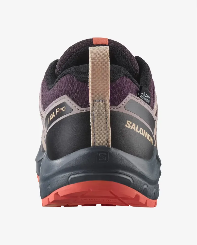 Salomon XA Pro V8 Waterproof Kids in Plum Kitten/Turbulence/Fusion Cor-5