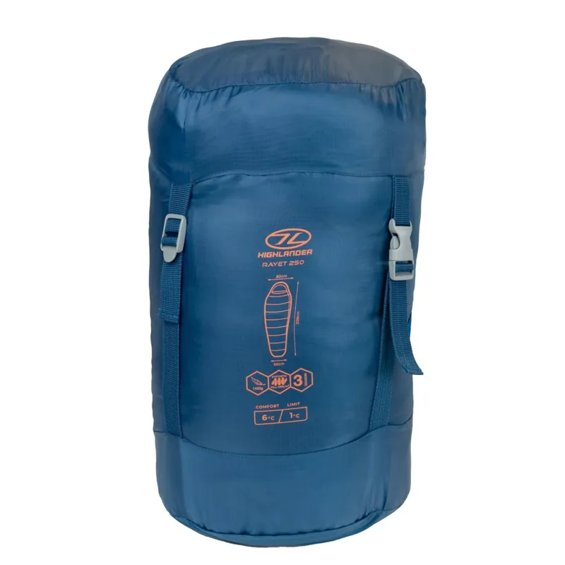 Highlander Rayet 250 Sleeping Bag in Deep Blue-6