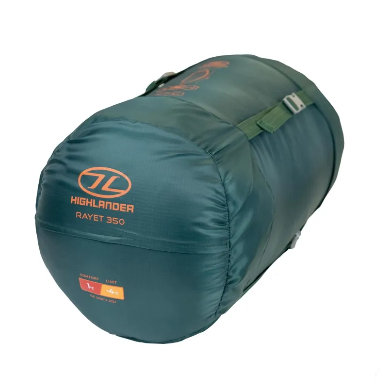 Highlander Rayet 350 Sleeping Bag in Pine Green-7