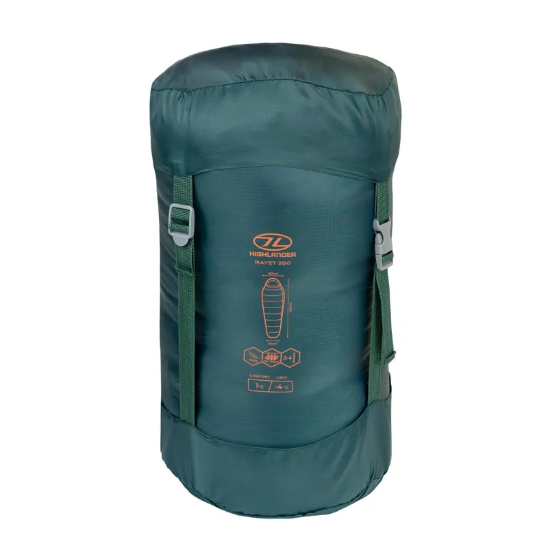 Highlander Rayet 350 Sleeping Bag in Pine Green-8