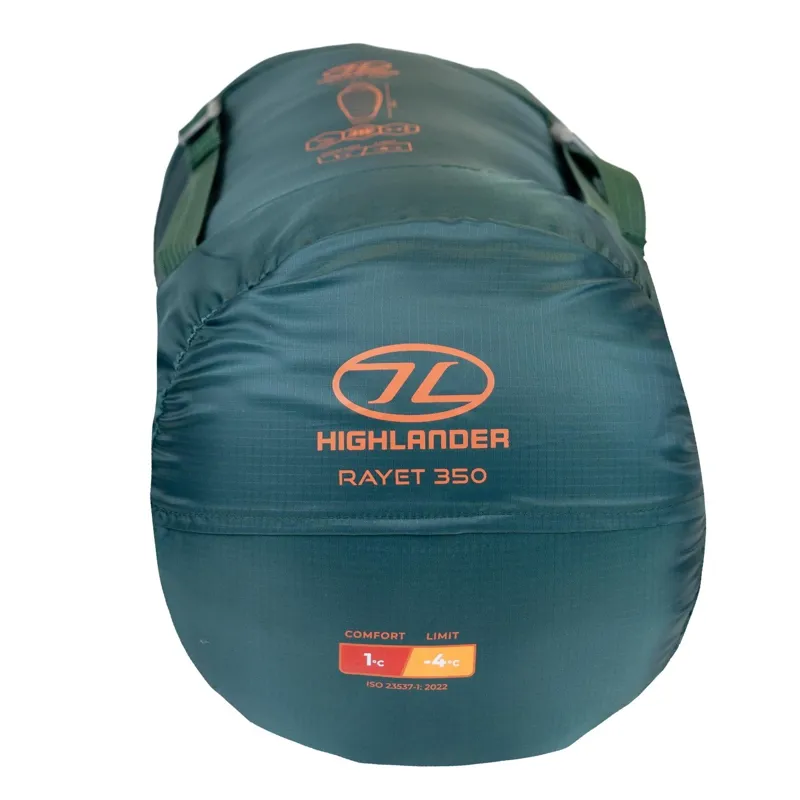 Highlander Rayet 350 Sleeping Bag in Pine Green-6
