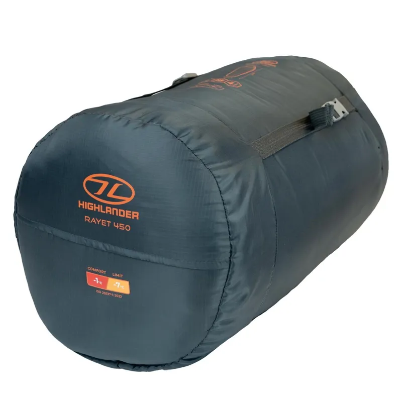 Highlander Rayet 450 Sleeping Bag in Dark Grey-6