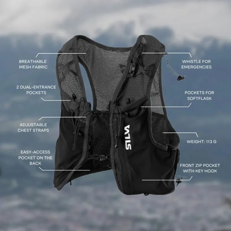 Silva Strive Fly 3L Running Vest in Black-2