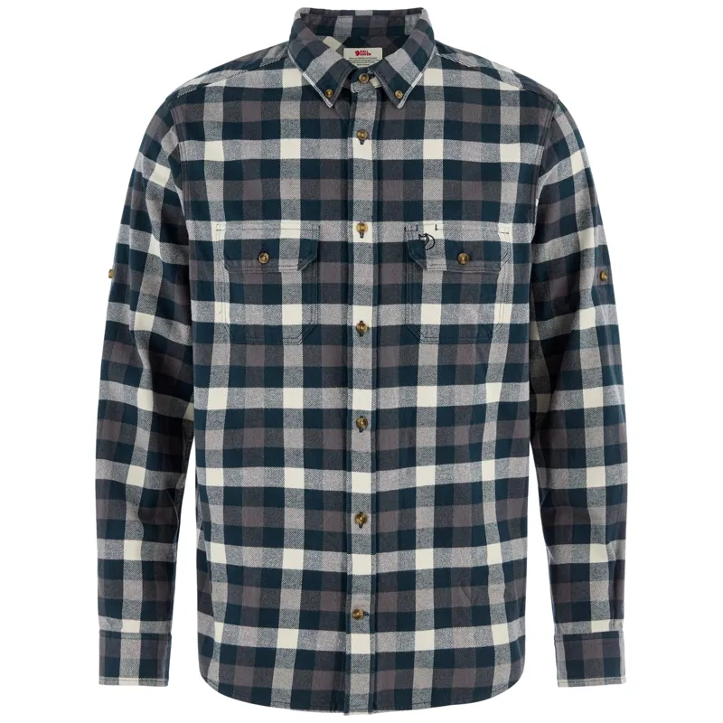 Fjallraven Skog Relaxed Shirt Mens in Laurel Green/Dark Navy-1