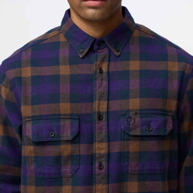 Fjallraven Skog Relaxed Shirt Mens in Laurel Green/Dark Navy-6