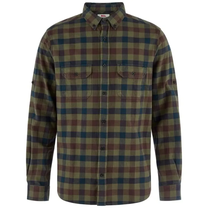 Fjallraven Skog Relaxed Shirt Mens in Laurel Green/Dark Navy