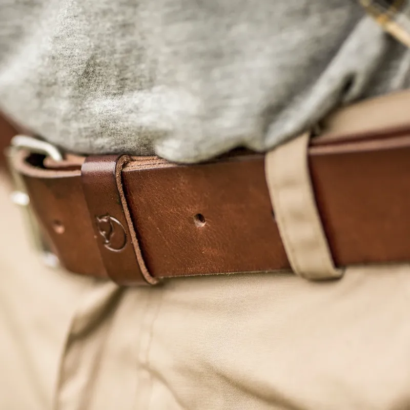 Fjallraven Singi Unisex Leather Belt 4cm in Leather Cognac-2